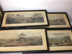 After Dean Walstenholme, a set of four late 19thc prints, Fox Hunting, engraved by Sutherland (