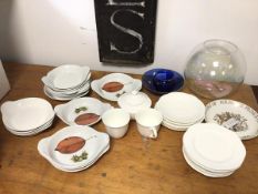 A mixed lot including six Royal Worcester serving dishes, all with leaf and nut decoration (19cm x