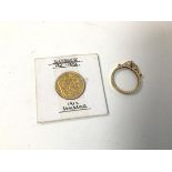 A 1912 gold sovereign and a 9ct gold pendant mount (mount: 1.25g)