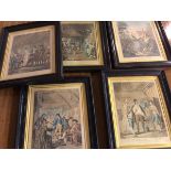 A group of five early 19thc. prints depicting scenes from a play (26cm x 19cm)