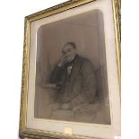 R. Williams, Portrait of William Herbert Mullins, pastel, signed bottom right, label to bottom