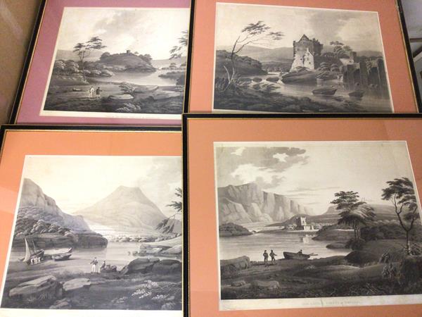 A set of four 19thc prints, all depicting various scenes in County Donegal, Ireland, drawn by W.