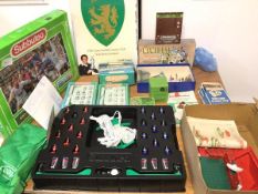 A Subbuteo game together with accessories including ball boys and additional players, a St Andrews