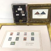 Stamp interest: a framed set of George VI Bermuda stamps, Cape of Good Hope triangular stamps,