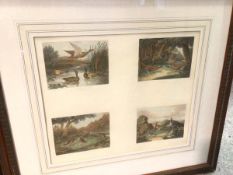 A group of four 19thc coloured prints including Ducks, Pheasants, Woodcocks and Ptarmigan (each:
