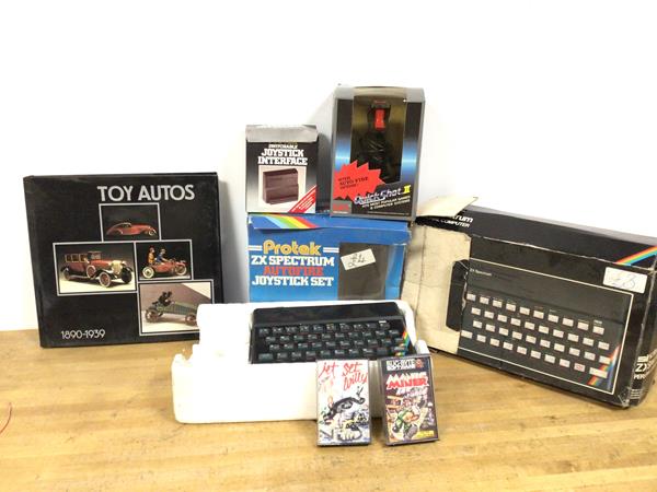 A 1970s/80s Sinclair ZX Spectrum personal computer, 48K Ram and a Manic Minor and Jet Set Willie