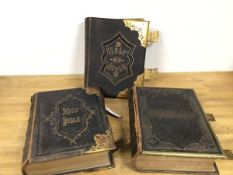 A group of three bibles, all with gilt metal binding and coloured plates, c.1930s (one a/f)