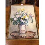 M.E.H. Halifax, Still Life with Flowers, watercolour, initialled bottom right (65cm x 54cm)