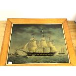 Early 20thc Dutch School, American (?) Sailing Ship in Dutch Harbour, watercolour, signed bottom