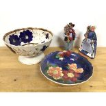 A mixed lot including a Royal Doulton bowl with scalloped edge and floral decoration (5cm x 24cm), a