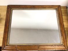 A rectangular mirror within a 19thc moulded frame, with inner gilt slip (71cm x 88cm)