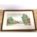 M. W. Paterson, Jardin de Tuileries, watercolour, signed and dated 1961, paper label verso (18cm x