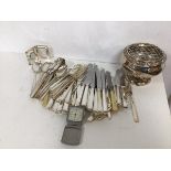 A quantity of Epns flatware including fruit knives and forks, table spoons, soup spoons, dinner