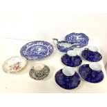 A mixed lot of china including a Spode Italian pattern plate (23cm), an earlier Copeland Spode