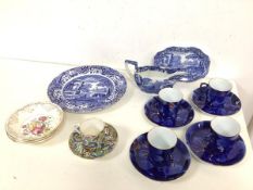A mixed lot of china including a Spode Italian pattern plate (23cm), an earlier Copeland Spode