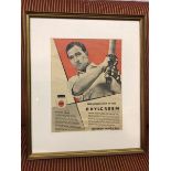 Cricket interest: vintage advertisment for Brylcreem with Denis Compton (31cm x 24cm)
