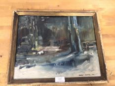 Darryl Mackie, Winter Scene, oil on canvas board, signed and dated '76 (29cm x 36cm)