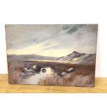 Scottish School, Moorland in Winter, oil on canvas (46cm x 66cm)