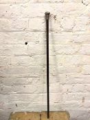 A late Victorian walking stick with white metal cap and collar (84cm)
