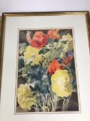 Elizabeth R Hamilton (?), Flowers, watercolour, signed bottom left (52cm x 37cm)
