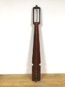 An early 20thc mahogany barometer, with initials C.J.B. and 1.12.13 (97cm)