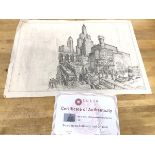 Roy G. Harris, New York City, pen and ink drawing, signed and dated 1950 bottom right, with