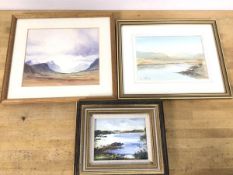 L. Blackie, Coastal Landscape, oil (8cm x 11cm) and Jean McNeil, watercolour and HP Crosbie,