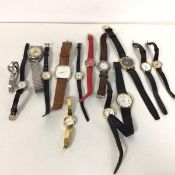 A quantity of gentleman's and lady's wristwatches including Bulova, Citron, Flaunt It, Hannah (14)