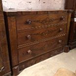 A Victorian mahogany adapted chest of drawers, the top with inverted breakfront above three long