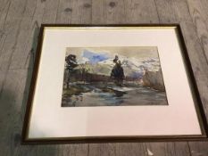 J.K. Maxton, Winter Landscape, watercolour, signed bottom right (18cm x 26cm)