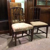 A late 19thc mahogany side chair with domed top rail above three column banisters, central with