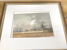 Donald Shannon, A Perthshire Landscape, gouache, signed bottom right, paper label verso, ex The