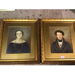 Scottish School c.1840, John and Agnes Cormack, pair of portraits, pastel, unsigned, one with