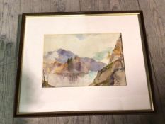 J.K. Maxton, Mountain Landscape, watercolour, signed bottom right (18cm x 26cm)