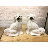 A pair of 19thc chimney spaniels (each: 35cm)