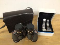 A pair of Ultraview binoculars (15cm) with original case, and a pair of Seiko gentleman's