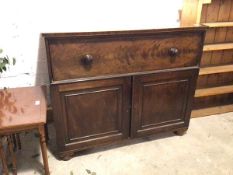 A 19thc mahogany library secretaire, the rectangular top above a single frieze drawer with an