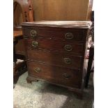 A 1920s/30s Georgian style mahogany neat chest of drawers, the rectangular top with moulded edge