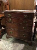 A 1920s/30s Georgian style mahogany neat chest of drawers, the rectangular top with moulded edge