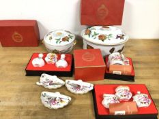 A mixed lot of china including boxed Royal Crown Derby including mug, condiment pots, salt and