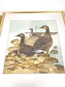 J. McNulty, Geese, watercolour, signed and dated 1979 bottom right (45cm x 40cm)