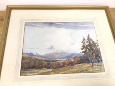 Franc P. Martin (b.1883), The Valley of the Tay, watercolour, signed bottom right (28cm x 38cm)