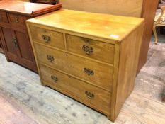 An early 20thc light elm chest of drawers, fitted two short drawers above two long drawers (73cm x