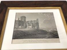 An 18thc print, drawn by T. Hearne, Priory Church at Haddington (21cm x 25cm)