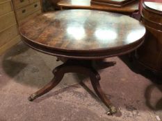 A Scottish Regency rosewood centre table in the manner of William Trotter, the circular top with
