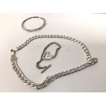 Silver jewellery including a Gucci heart clasp bracelet, a bangle with interlaced clear stones,