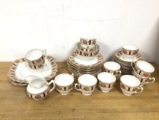 A Paragon teaset, including twelve teacups (6cm), twelve saucers, twelve side plates, two serving