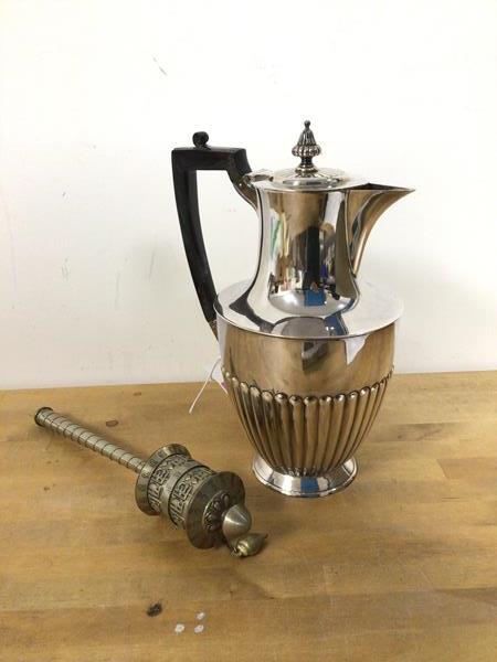 A late 19thc/early 20thc Epns coffee pot of vase form, stamped James Aitchison to base (21cm) and