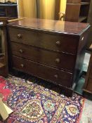 A Victorian mahogany chest of drawers, the rectangular top with later faux rosewood top, fitted