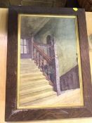 Margery R. Cowdy, The Staircase at Chaiter House, watercolour, initialled and dated 1905 bottom